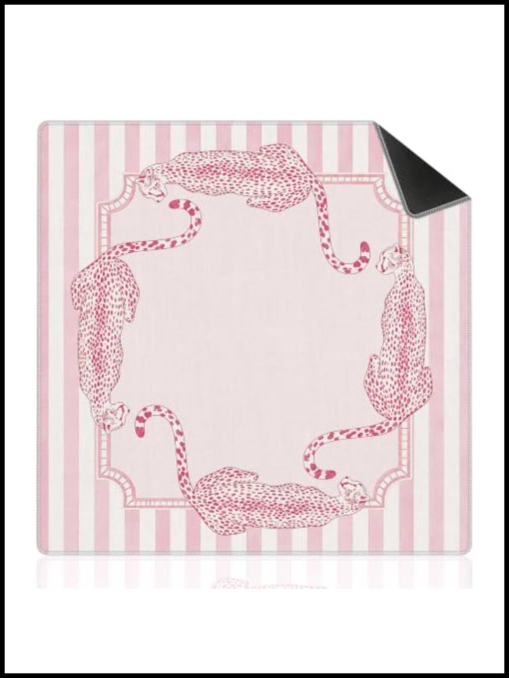 Preppy Pink Leopard Mahjong Mat 31.5x31.5in